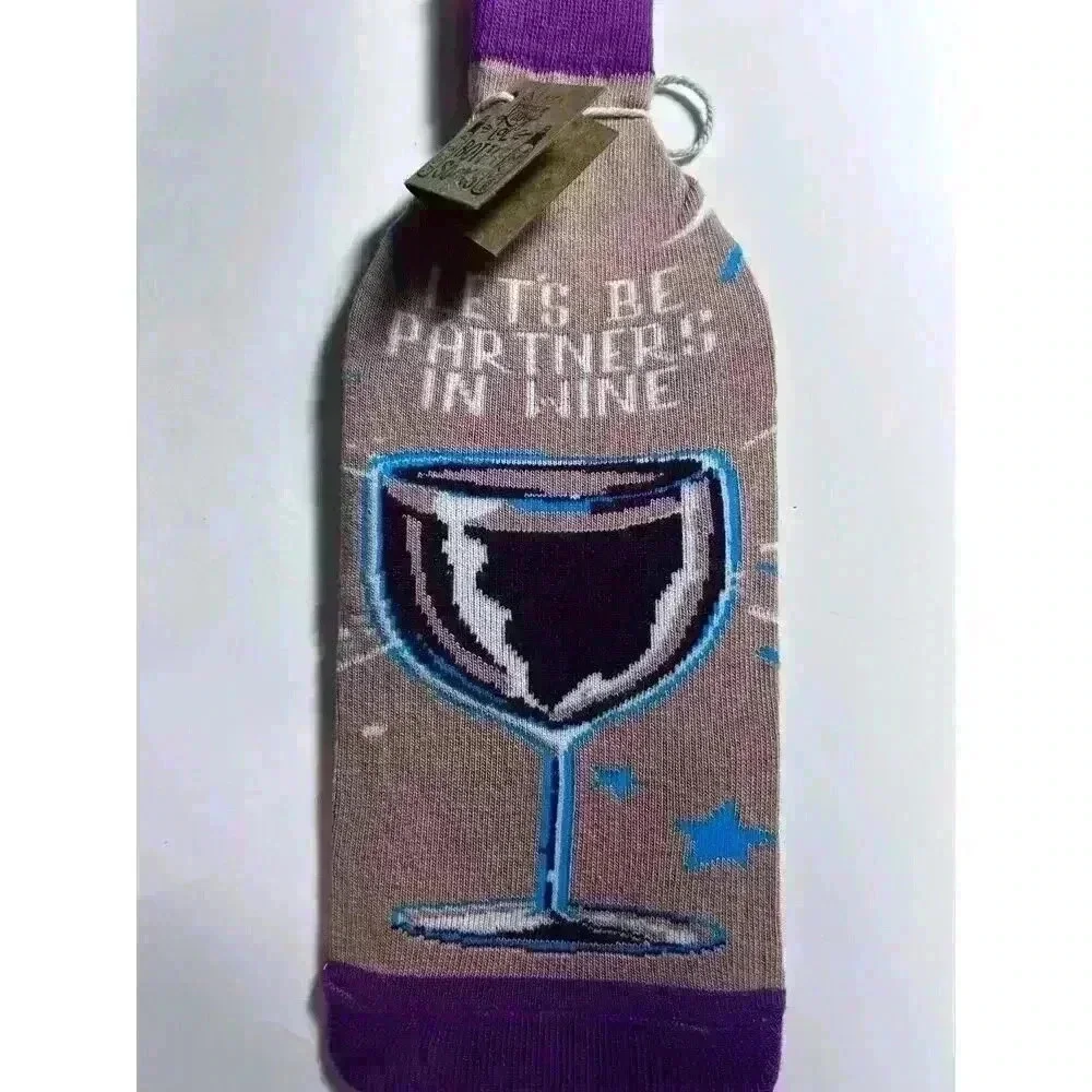New “Let’s Be Partners In Wine “ Bottle Sock Kathy Primitives